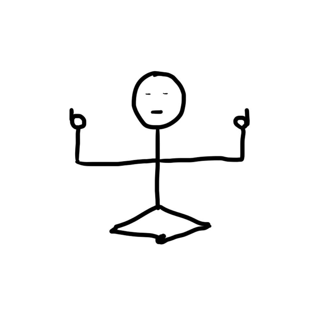 meditating stick figure